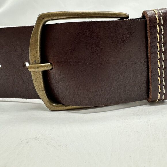 Weekend Max Mara Italy Womens Small Oversized Leather Waist BELT Braided Brass main image 11
